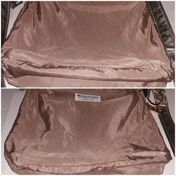 Whiting & Davis gold metallic mesh crossbody bag - Picture 7 of 8